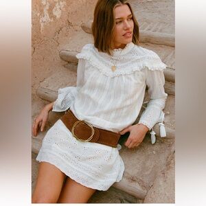 SPELL X FP WHIMSY GARDEN LACE TUNIC DRESS MOONFLOWER M